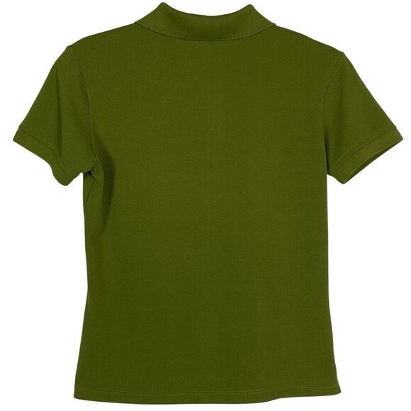 Lacoste Women's polo shirt in green, four-button placket, XL - Picture 4 of 8